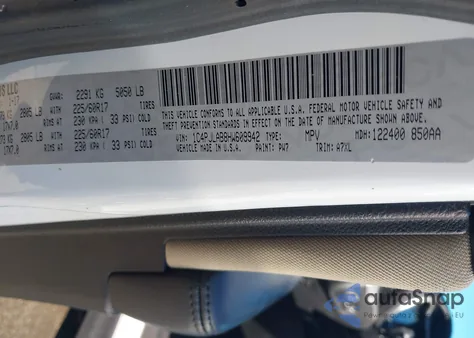 2017 Jeep Cherokee Sport Fwd from USA, damaged, VIN 1C4PJLAB8HW609942